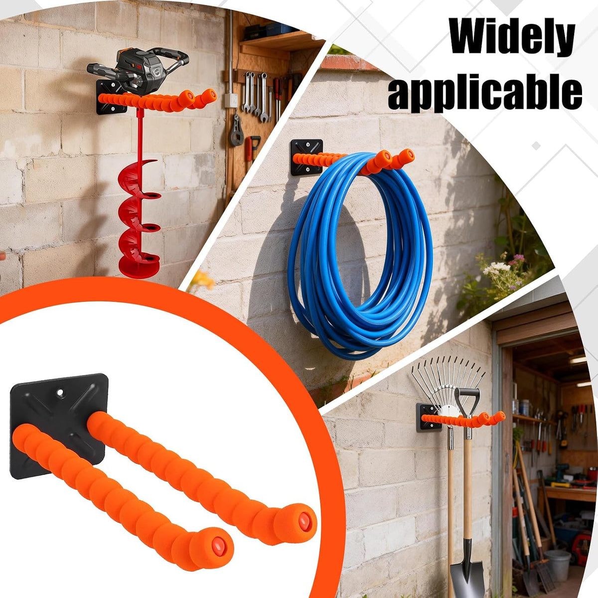 Paddles Storage Wall Rack Kayak Paddle Holder Garage with Sponge Protective Cover Metal Oars Holder, Kayak Storage, Canoe Paddles, Indoor Organizer