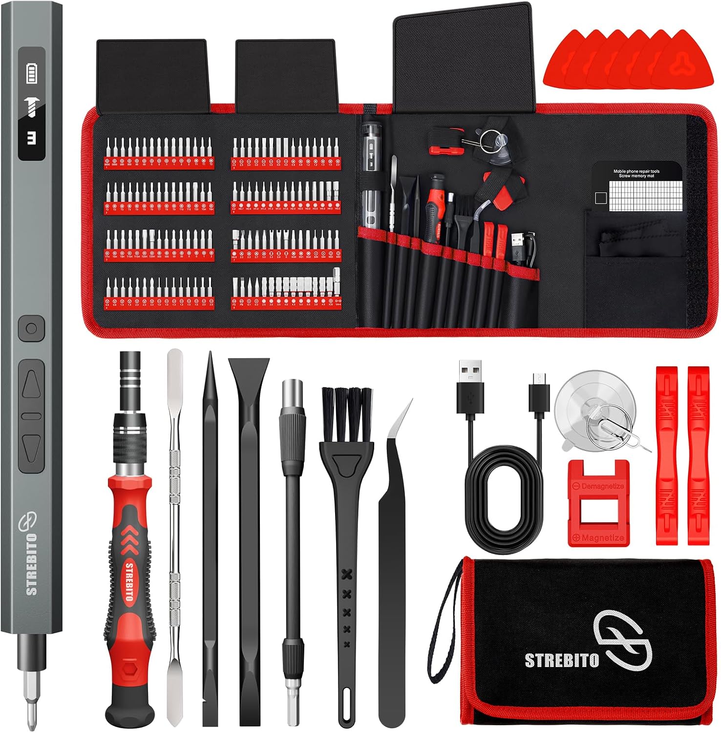 STREBITO 144-Piece Upgraded Electric Screwdriver