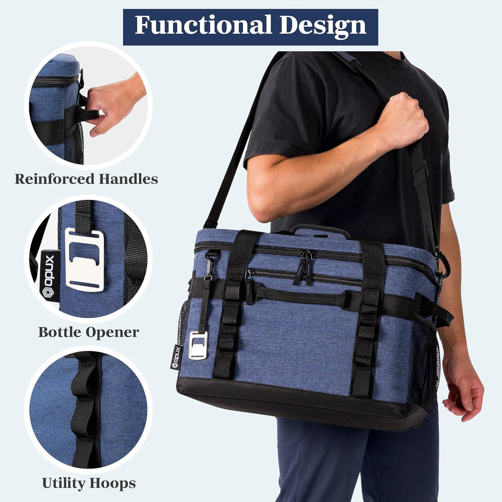 OPUX Collapsible Soft Cooler Bag, 48/60 Cans Leakproof, Insulated Tote