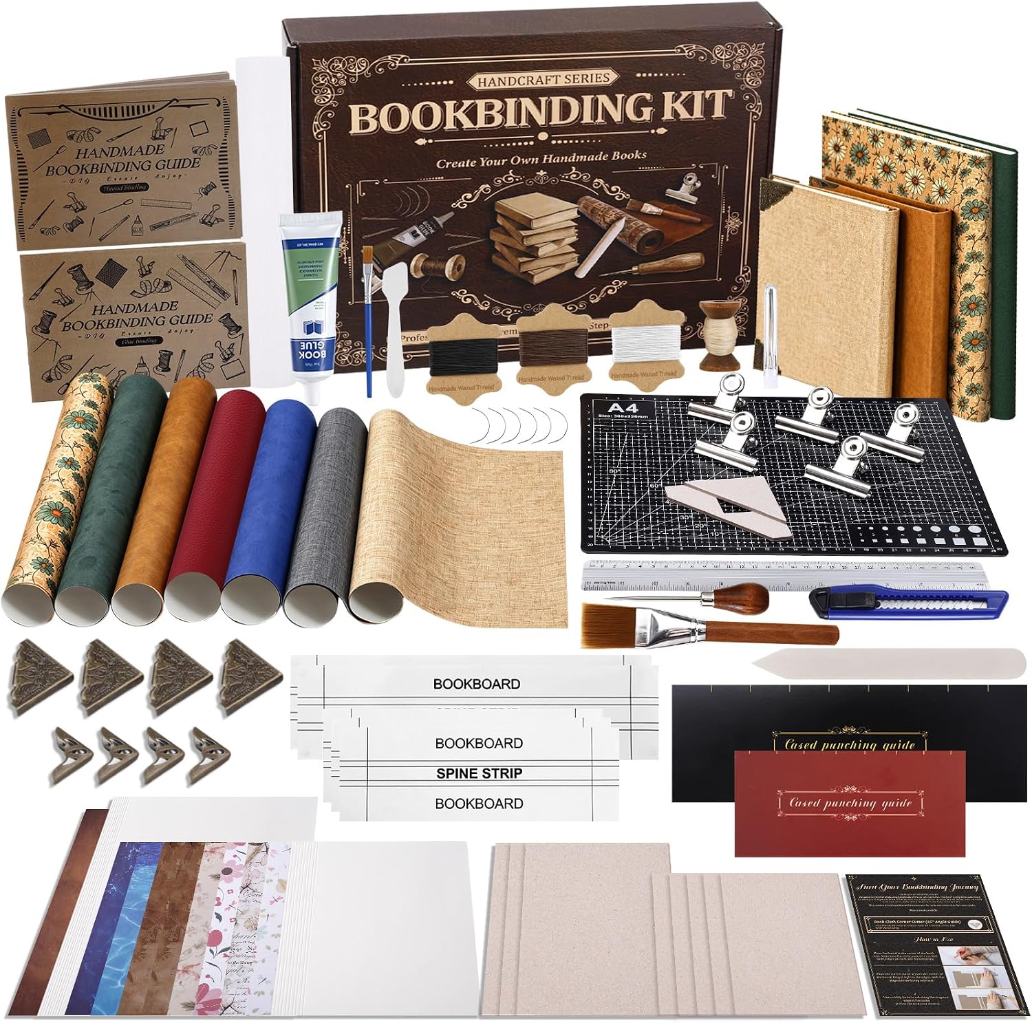 FOGWOWO 208 Pcs Book Binding Kits,Book Making Kit with Video Tutorials