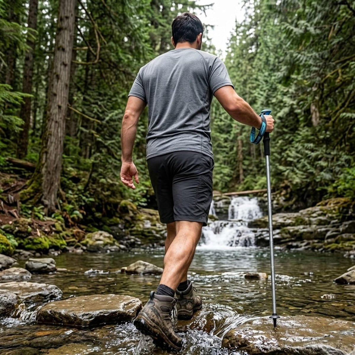 Multi-Functional Ultralight Trekking Pole, Tactical Walking Stick, Collapsible Trekking Hiking Pole (fits 4'7" - 6'3")