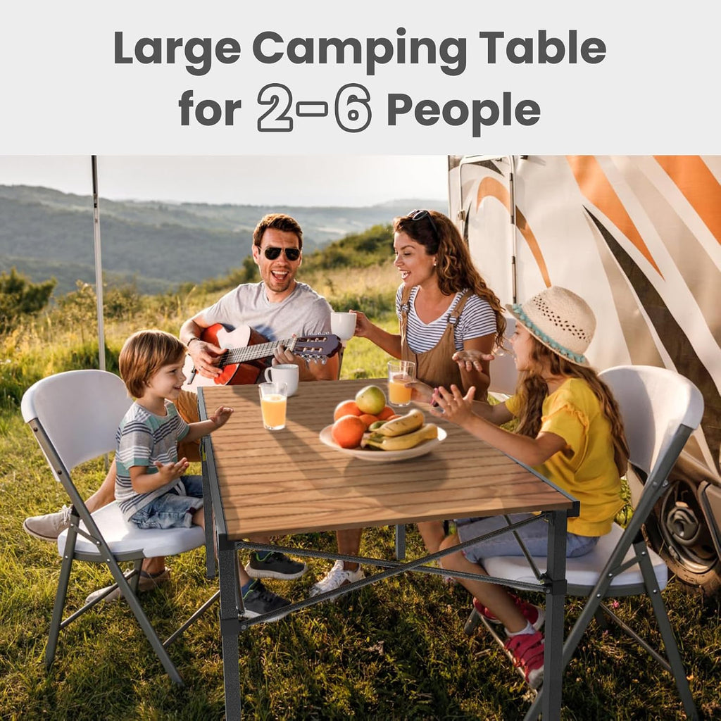 Join Nature 46.4" Large Camping Table for 2-6 People, Heavy Duty Foldable