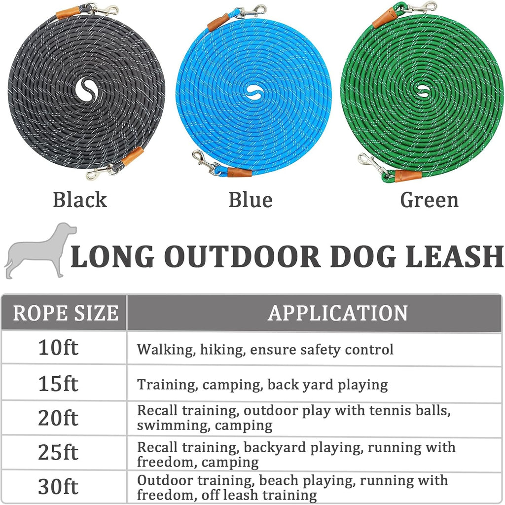 WYuZe Reflective Tie Out Rope for Small Dogs Cats 30FT Dog Tether for Yard