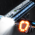 High Lumen Bike Light Set, Prasky Rechargeable Bicycle Lights Front and Rear, Super Bright LED Headlight, IP65 Waterproof Multiple Modes Road Mountain Bike Lights for Night Riding