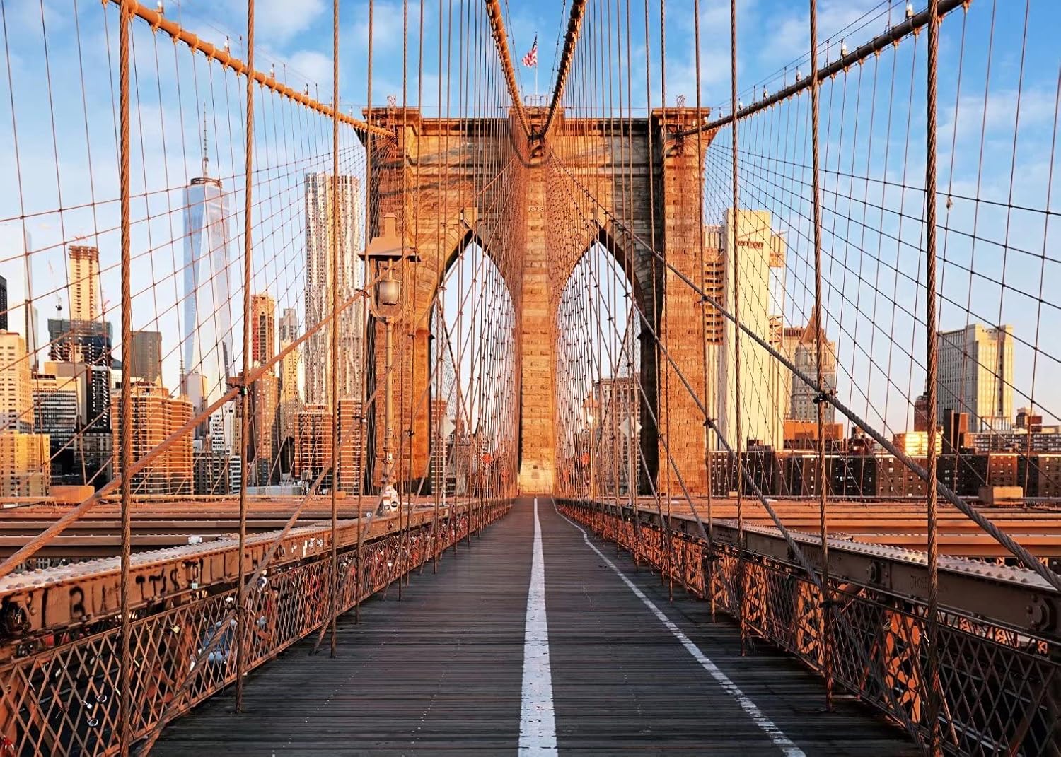 BELECO 7x5ft Fabric Brooklyn Bridge Backdrop New York Iconic Building City Backdrop American Travel Landmark Photo Wedding Photography Background Kids Adults Lovers Portrait Shoot Studio Video Props