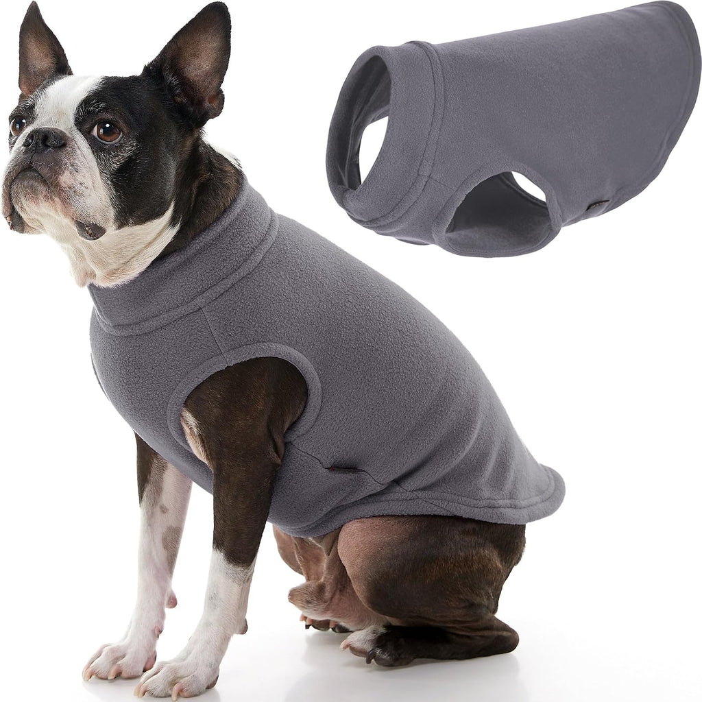 Gooby Stretch Fleece Vest Dog Sweater, Argyle Pink, Medium