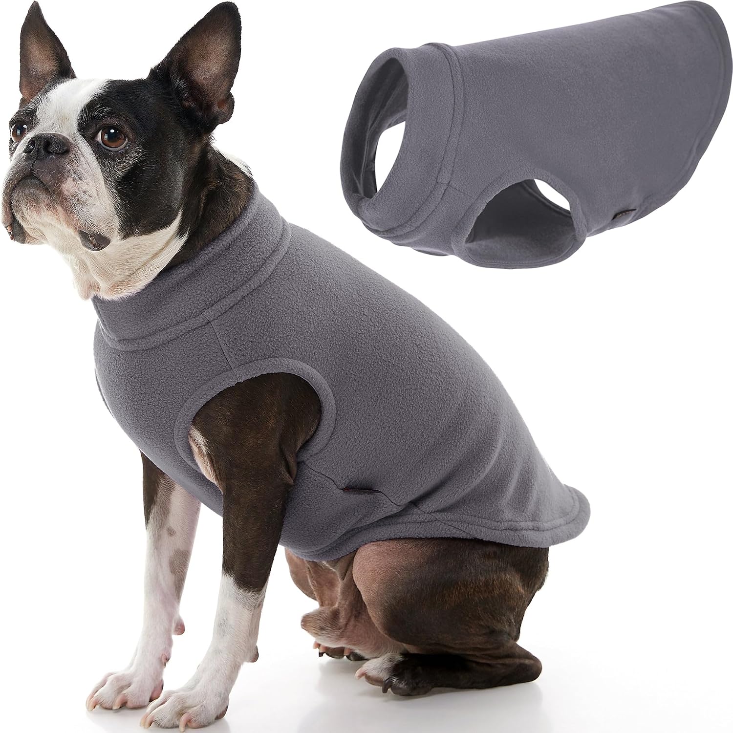 Gooby Stretch Fleece Vest Dog Sweater, Argyle Pink, Medium