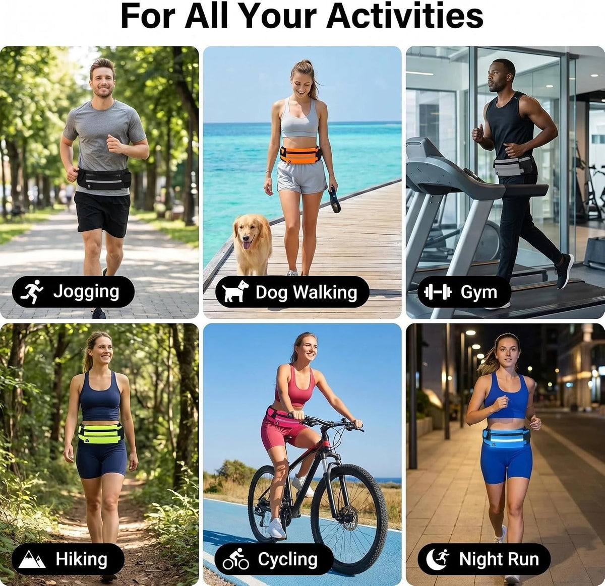 Small Running Fanny Pack, hands-free Cell Phone Bag, Men and Women