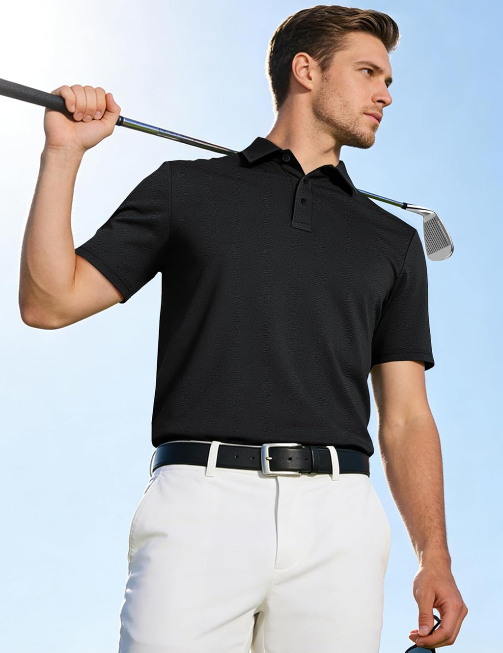 TACVASEN Men's Polo Shirts Short Sleeve Dry Fit Collared Golf Shirt