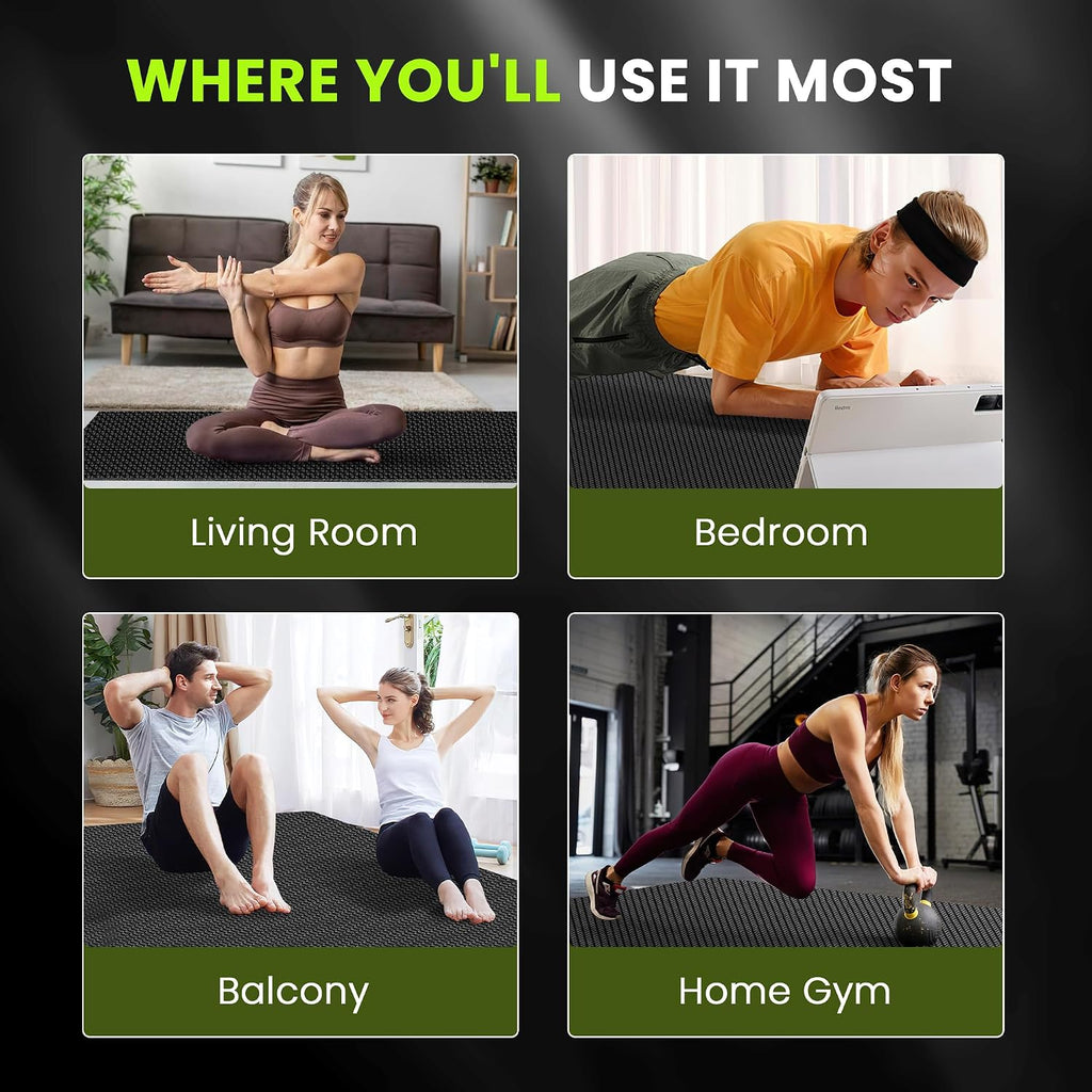 Stepwaver Large Exercise Mat, 6'x4'/7'x5'/8'x5'/9'x5'/10'x5'/12'x5'x8mm
