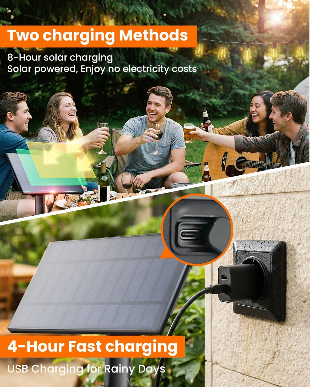 VOLIVO 54FT ST38 Solar String Lights Waterproof Outdoor Patio Lights