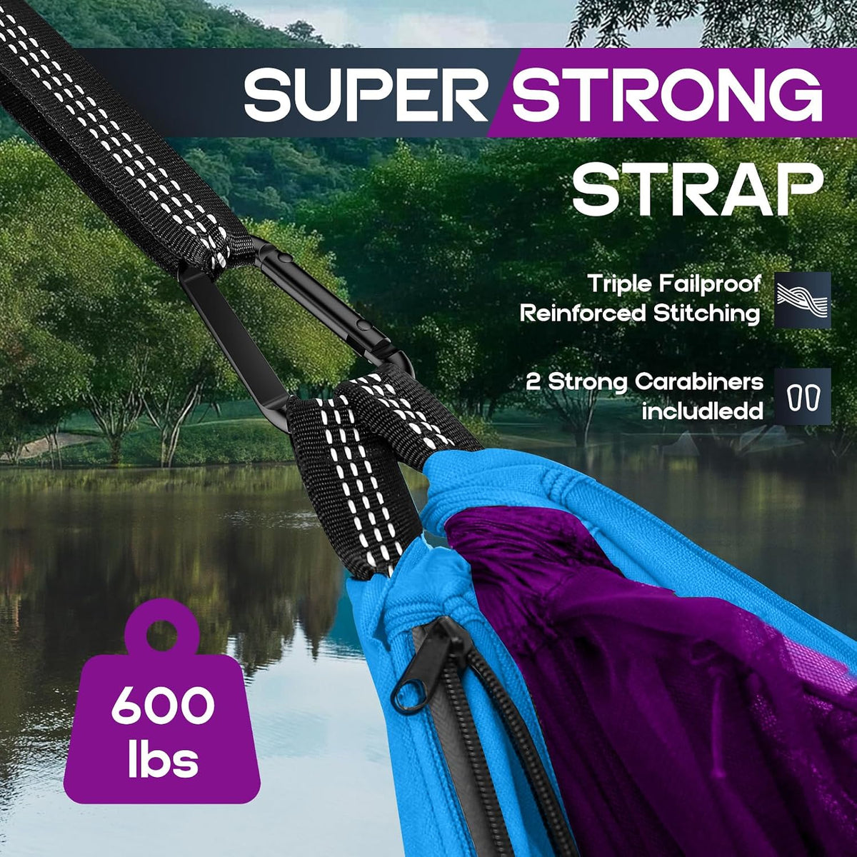 Camping Hammock Mosquito Net,Double & Single Portable Hammocks for Small Hammocks with 2 Tree Straps,Hammock Tent for Travel Camping,Camping Accessories for Indoor Outdoor Hiking Backpacking