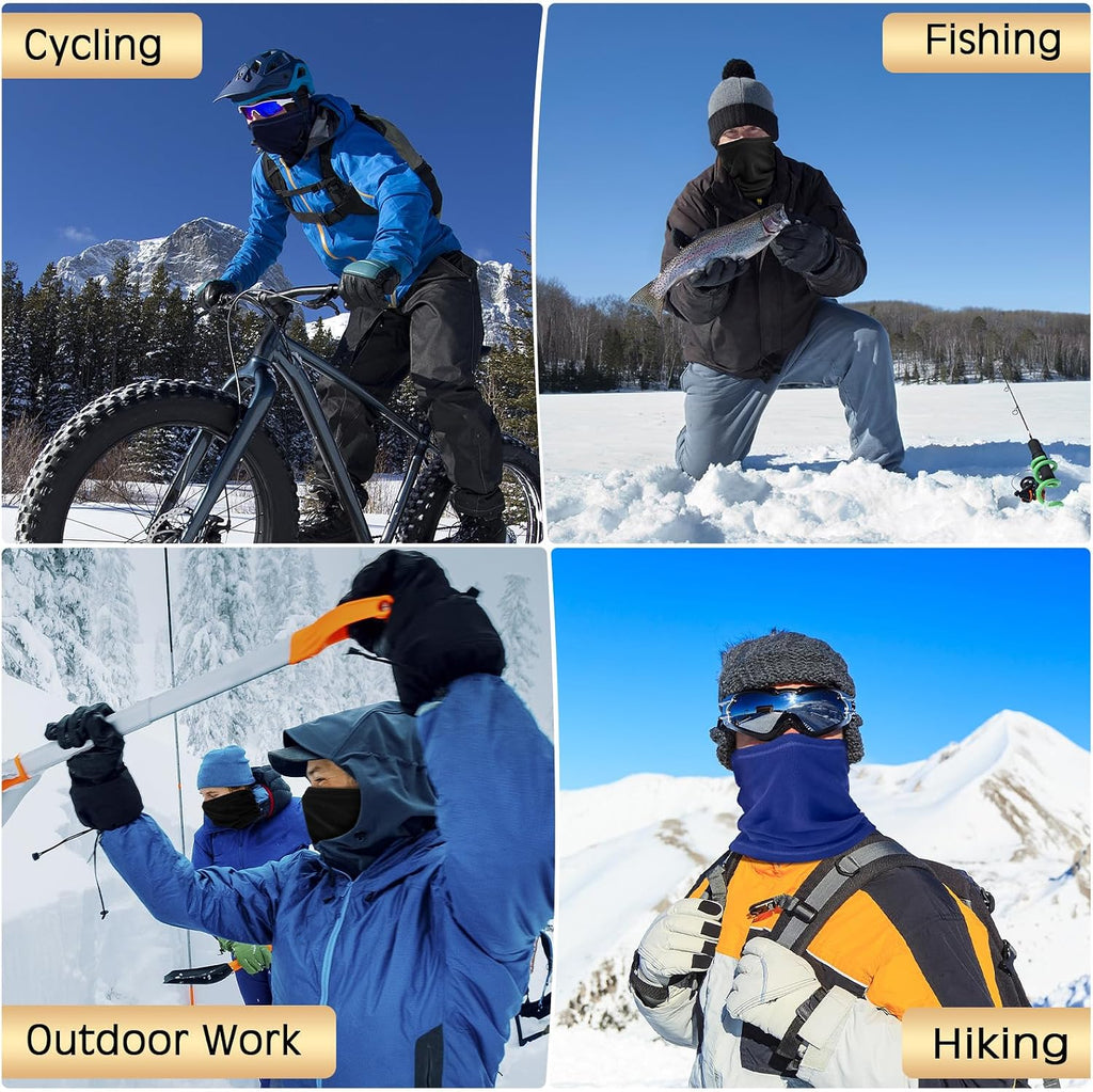 Fivali Winter Neck Warmer Gaiter: Windproof Fleece Face Mask Multi Pack