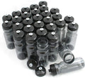 Rolling Sands Reusable Bulk Water Bottles 30 Pack - 24 Oz Sports Water Bottles, USA Made, BPA-Free, Wide Mouth for Easy Cleaning, Break Resistant - Translucent Charcoal Bottle/Charcoal Lid