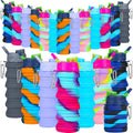 Sunnyray 20 Pack Collapsible Water Bottles Bulk Foldable Water Bottles 17oz Silicone Portable Leak Proof Reusable Sports with Clip for Travel Hiking Camping Outdoor (Camouflage)