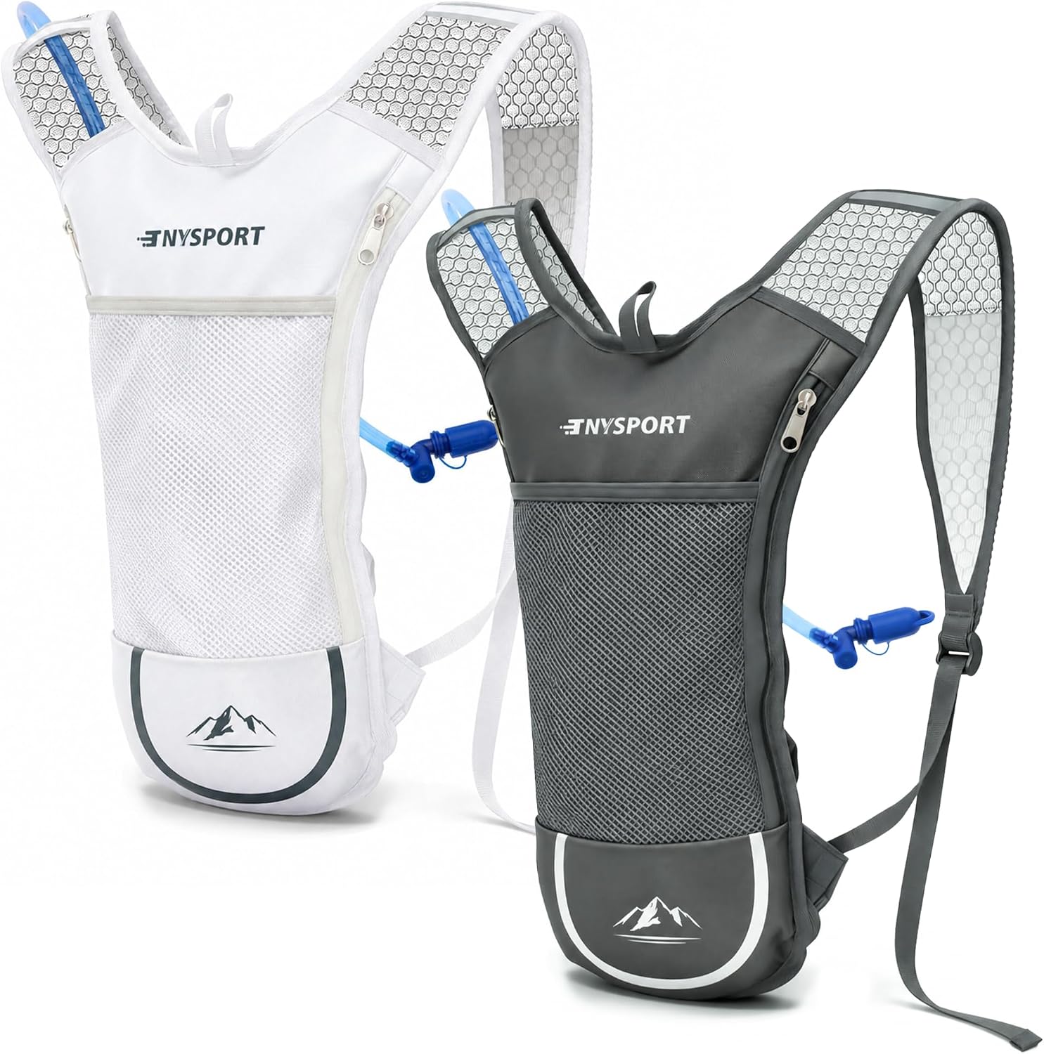 Lightweight 2 Pack Hydration Backpack with 2L Water Bladder for Hiking | Breathable Reinforced Shoulder Straps, Odorless & Explosion-Proof Bladder, 3 Layer Pockets Water Bag, for Running Cycling