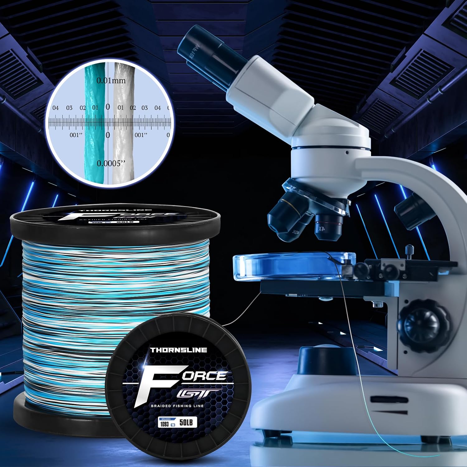 ThonrsLine Force Braided Fishing Line - Incredible Abrasion Resistant Braided Lines for Saltwater or Freshwater - Camo Design Braid for Extra Visibility