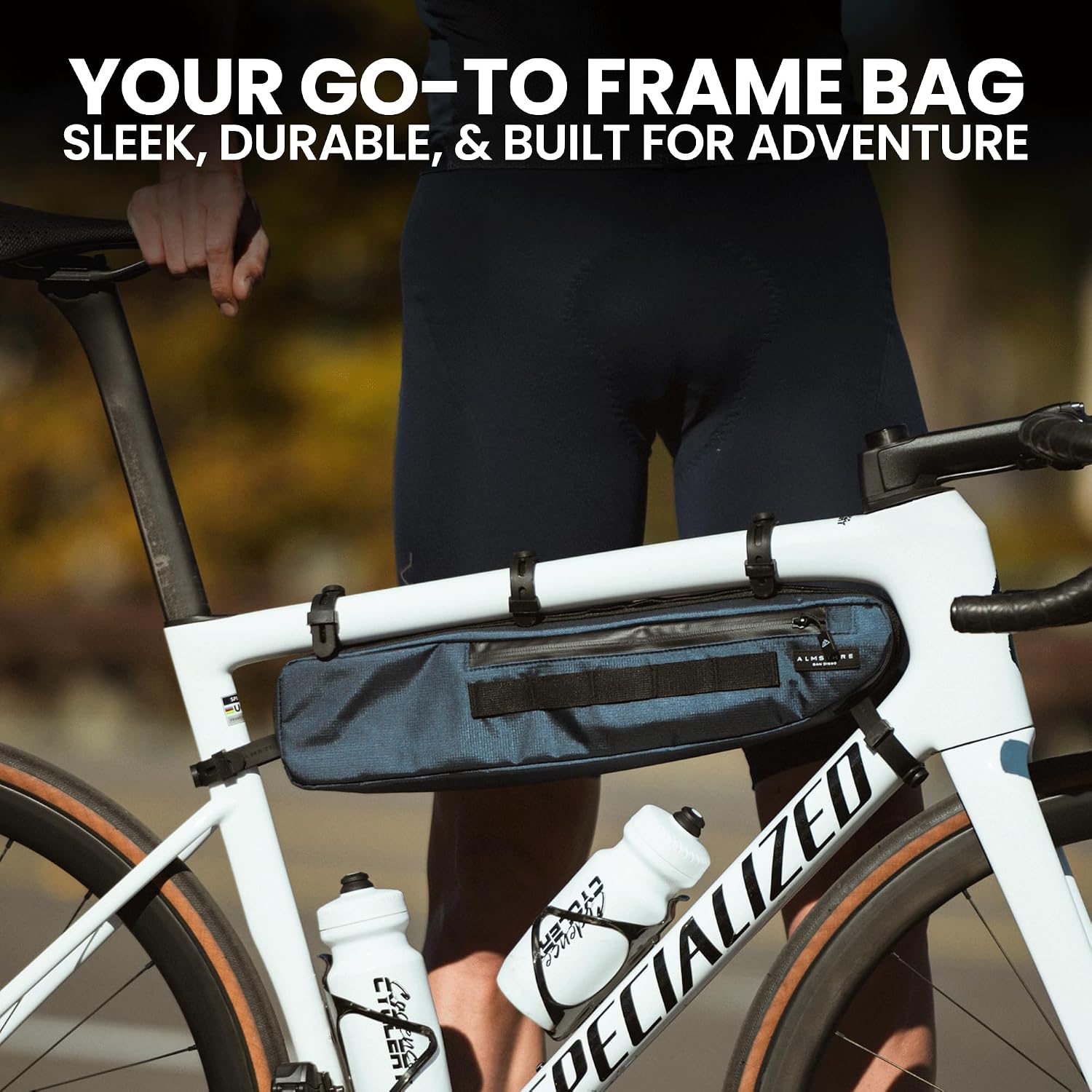 ALMSTHRE Bike Frame Bag | Weather-Resistant, Waterproof Zippers & Dual-Sided Access for Road, MTB, and Ebike Frames