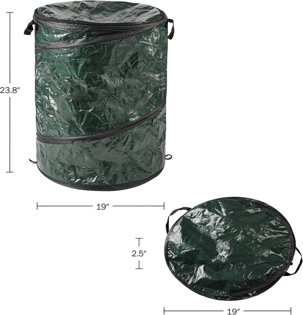 Wakeman Pop Up Outdoor Garbage Can, Black, 29.5 Gallon
