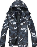 ELLSWOS Men's Lightweight Waterproof Rain Jacket with Detachable Hood