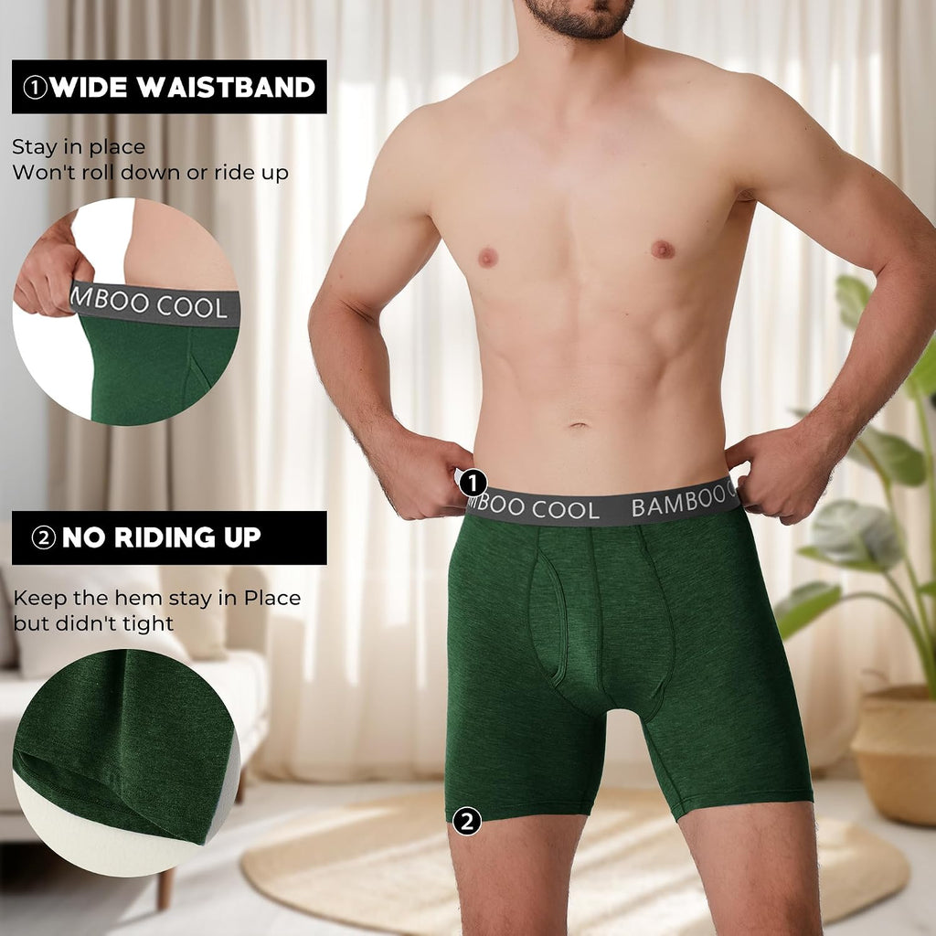 BAMBOO COOL Ultra Soft & breathable Mens Underwear Boxer Briefs Pack