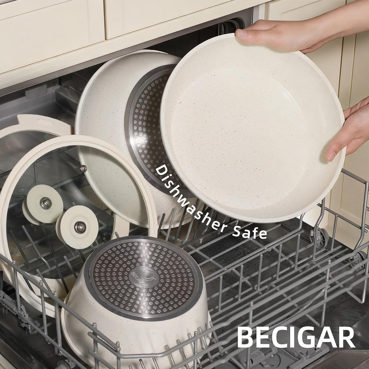 BECIGAR 24PCS Ceramic Pots and Pans Set