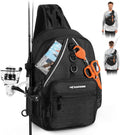 KastKing Karryall Fishing Sling Bag With Rod Holder, Fishing Gear Storage
