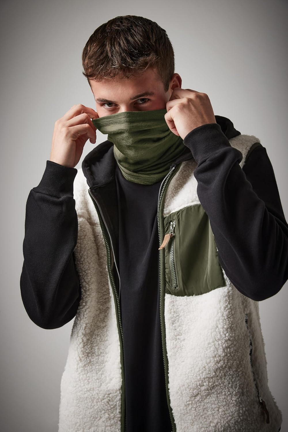 Merino Wool Neck Gaiter - 100% Merino Wool Mask, Breathable Quick-Dry Warmer for Skiing, Hiking and Outdoor Activities