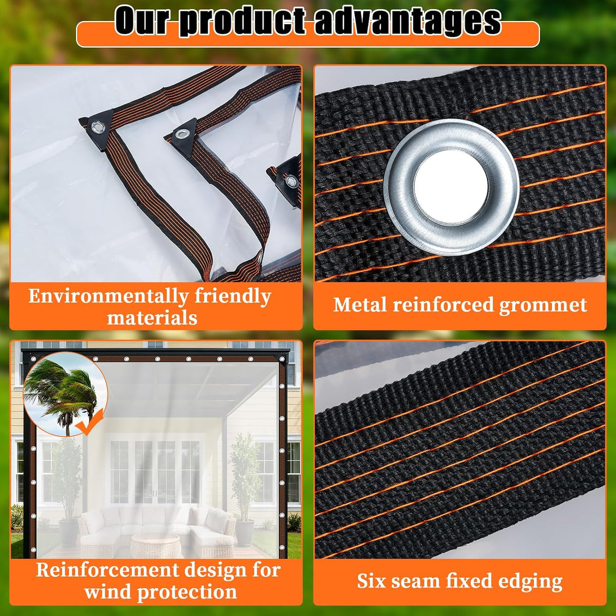 10x12FT Heavy Duty Clear Waterproof Tarp,Outdoor Garden Rainproof Covering