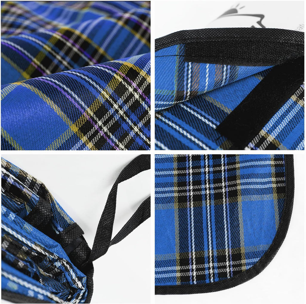 Wind Tour Waterproof Picnic Blanket with Carry Strap - Foldable Sandproof Outdoor Mat for Camping, Beach, Park - 59" x 71",Navy Blue(Two Mat Set)