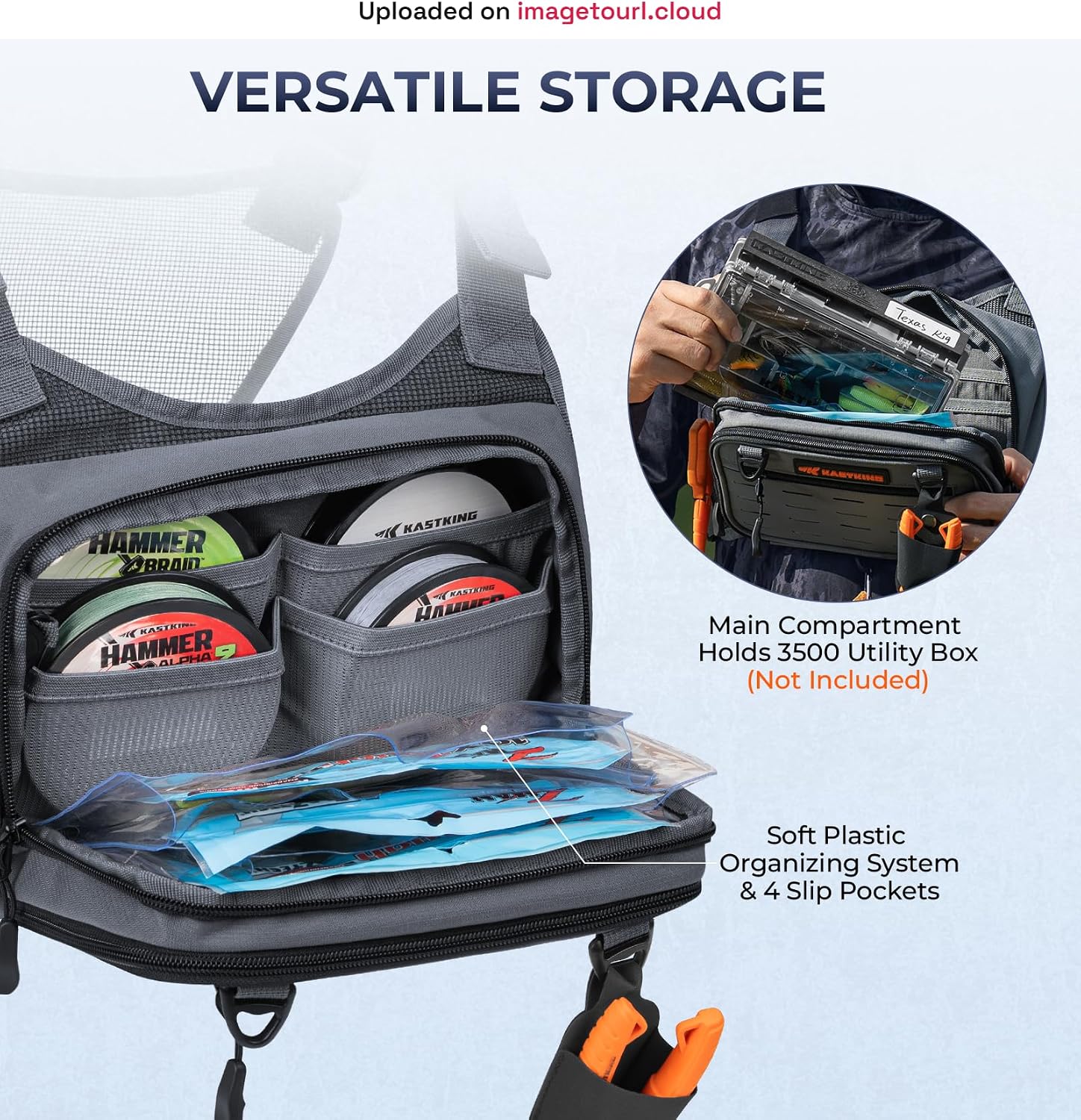 KastKing BaitBoss Water-Resistant Fishing Chest Pack; Fishing Bag for Men