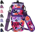 AceTreker 32 40 oz Water Bottle Carrier with Strap, Neoprene Water Bottle Sleeve Bag with 2 Pockets Insulated Flask Sling Holder for Walking Hiking Gym