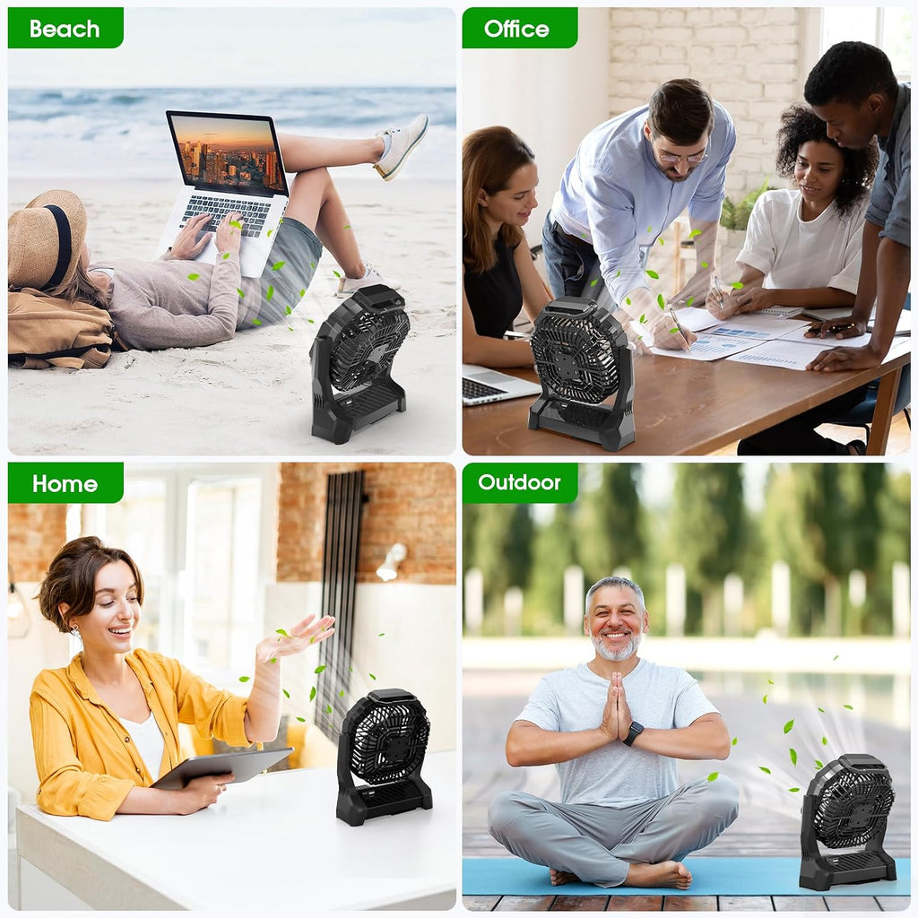 Portable Fan Rechargeable 20000mAh Cordless Battery Powered Camping Fan