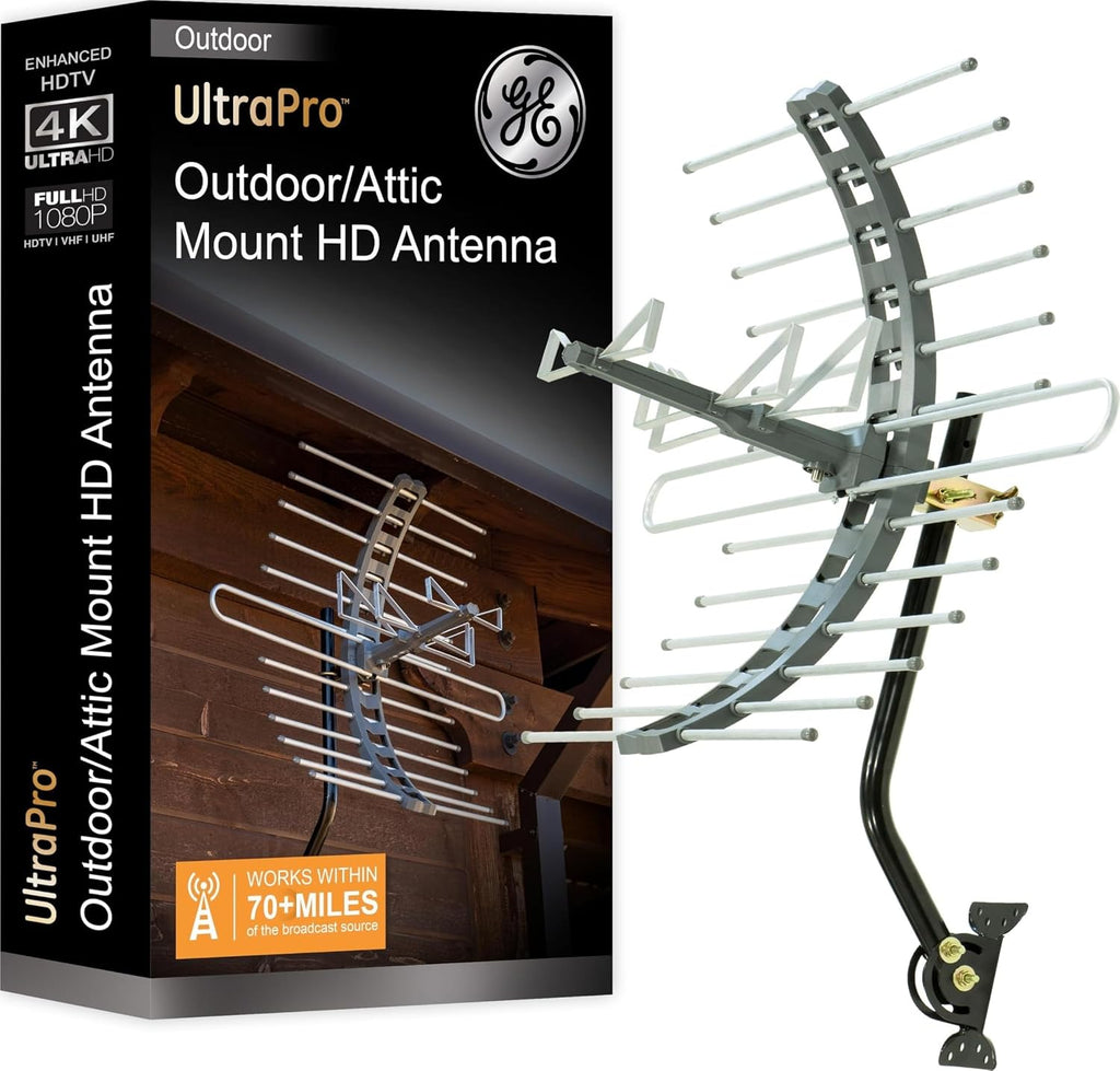 GE Outdoor HD Digital TV Antenna, Long Range Smart TV Antenna