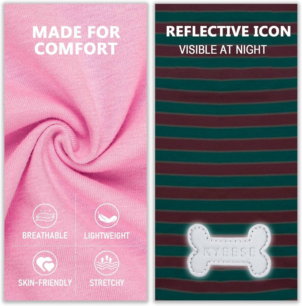 KYEESE 2Pack Cotton Dog Shirt for Small Dogs Soft Striped Tank Top