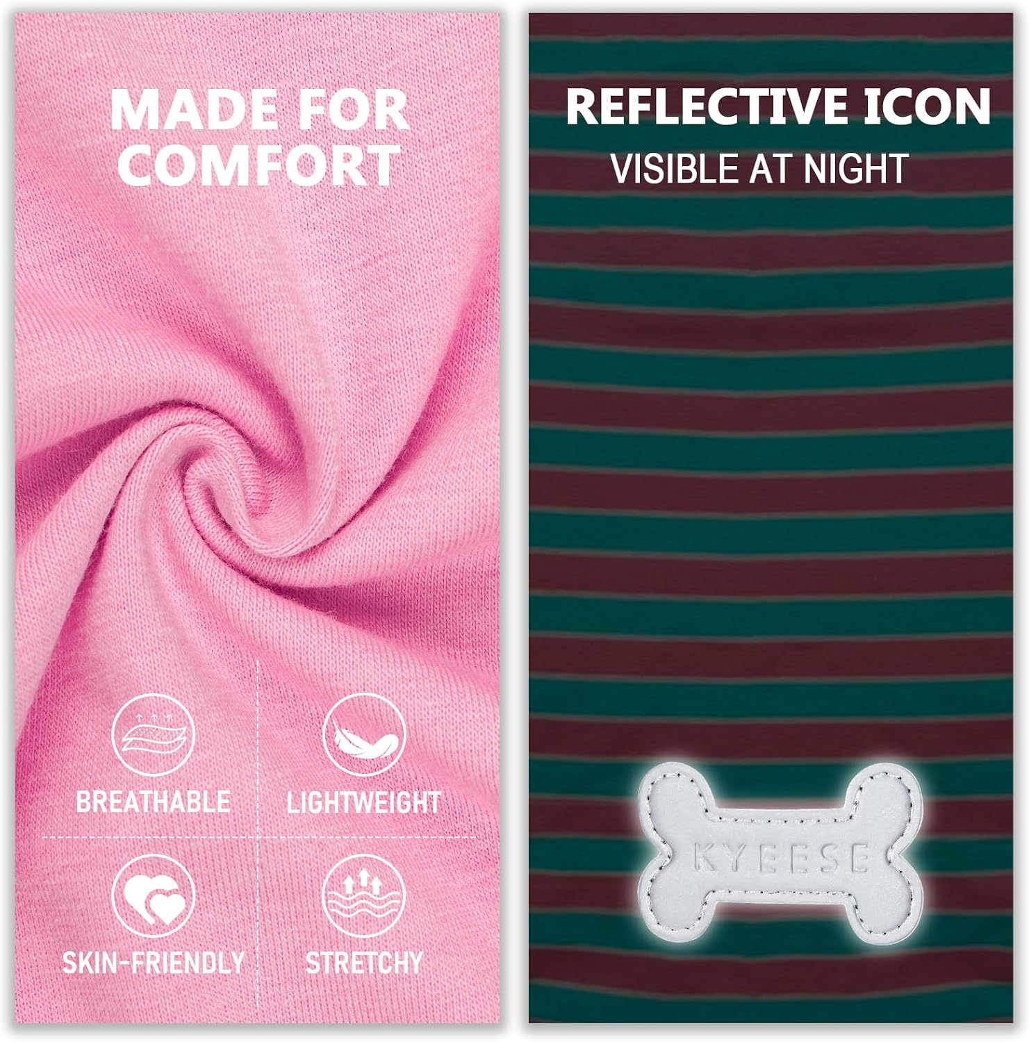 KYEESE 2Pack Cotton Dog Shirt for Small Dogs Soft Striped Tank Top