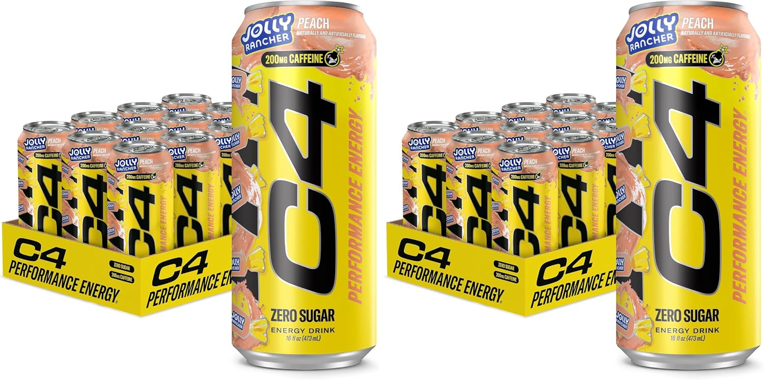 C4 Performance Energy Drink with Zero Sugar, 200mg Caffeine, 16 Fl Oz 12pk