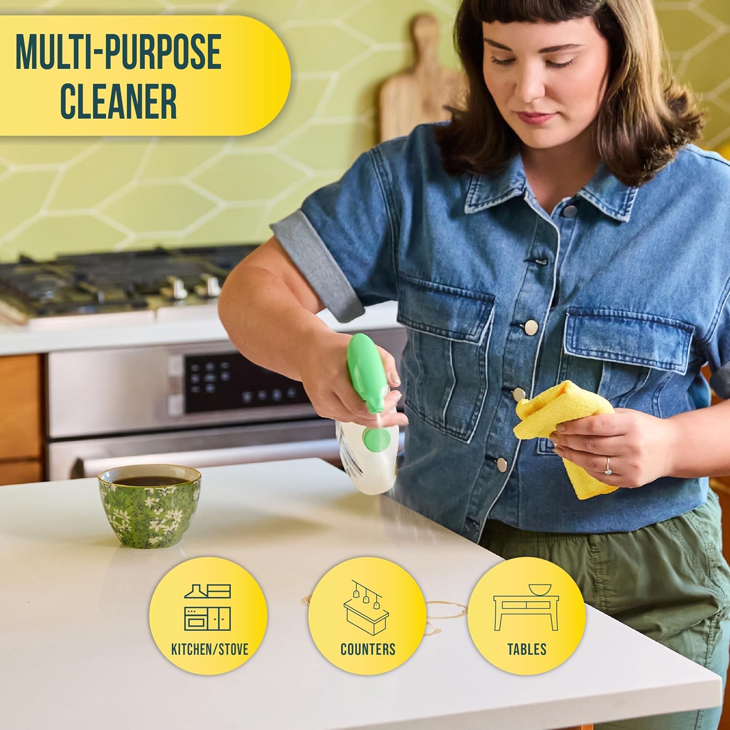 Mean Green Ultra Powered Refillable Cleaner Concentrate Variety 3 Pack – Multi-Purpose Citrus & Green Tea, Bathroom Tropical Breeze, Glass Fresh – 14.3 fl oz Each