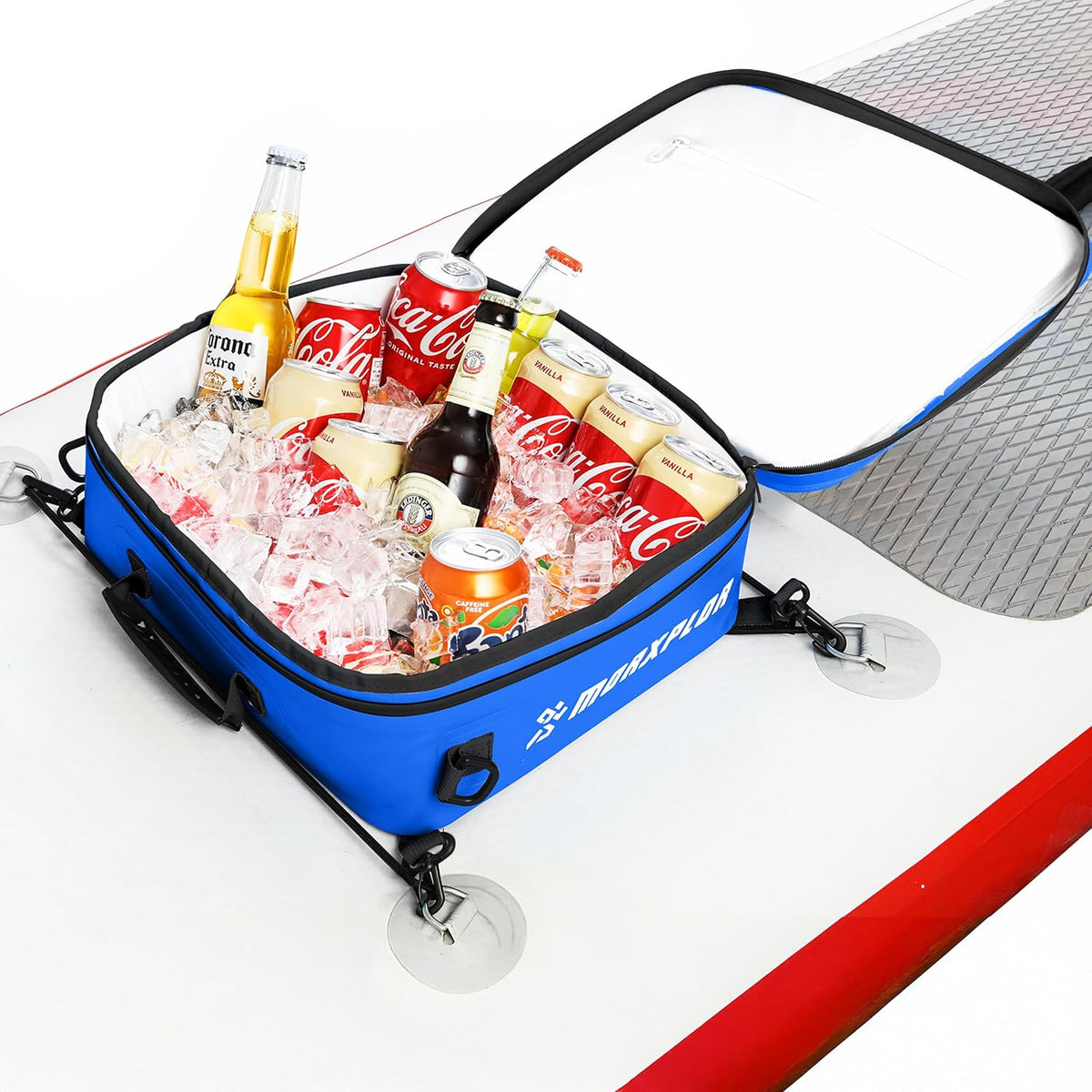 MORXPLOR Waterproof PVC Paddleboard Cooler Deck Bag - 12 Can Soft Insulated Cooler for Paddleboarding, Camping, Kayaking