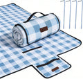 HX&OD Outdoor Picnic Blanket, Extra Large, 80''x60'' Waterproof Foldable Blankets Gingham Picnic Mat for Beach, Camping Grass Lawn Park Accessories Cute Couple Ideas Wedding (Coffee Color, 80”x60”)