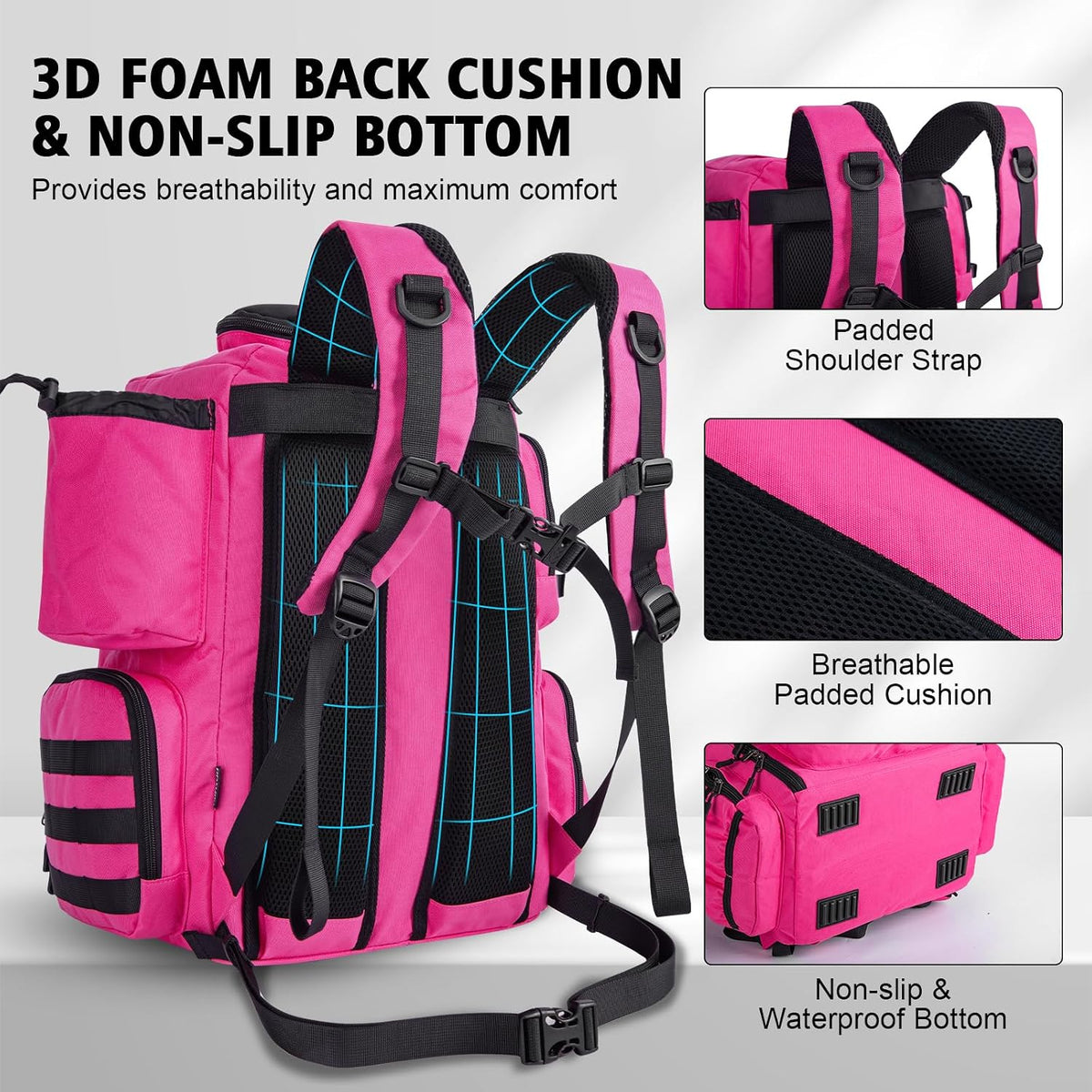 Goture Fishing Tackle Backpack with 4 3600 Tackle Boxes,2 Rod Holders