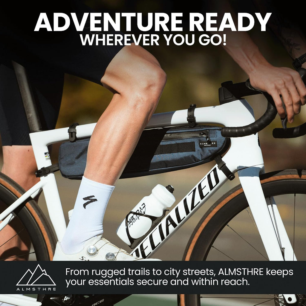 ALMSTHRE Bike Frame Bag | Weather-Resistant, Waterproof Zippers & Dual-Sided Access for Road, MTB, and Ebike Frames
