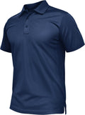 TACVASEN Mens Polo Shirts Short Sleeve Quick Dry Collared Shirt Performance Pique Polos for Athletic Tactical Golf Work