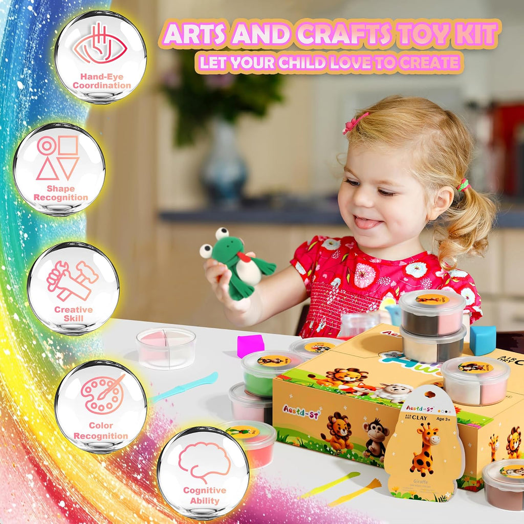 Aestd-ST Air Dry Clay Kit - Animal Theme, Modeling Clay for Kids