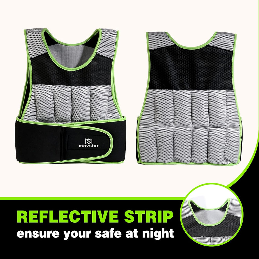 Adjustable Weighted Vest Women Men with Reflective Design 10lbs,20lbs Workout Vest for Strength Training, Walking, Jogging, Weightlifting, Running Men Women