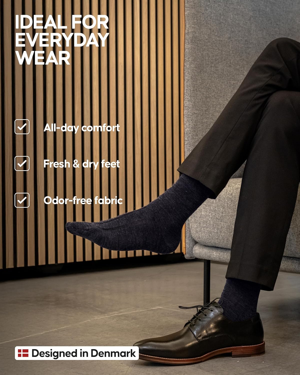 DANISH ENDURANCE Merino Wool Dress Socks, Lightweight & Thin, 3 & 5-Pack