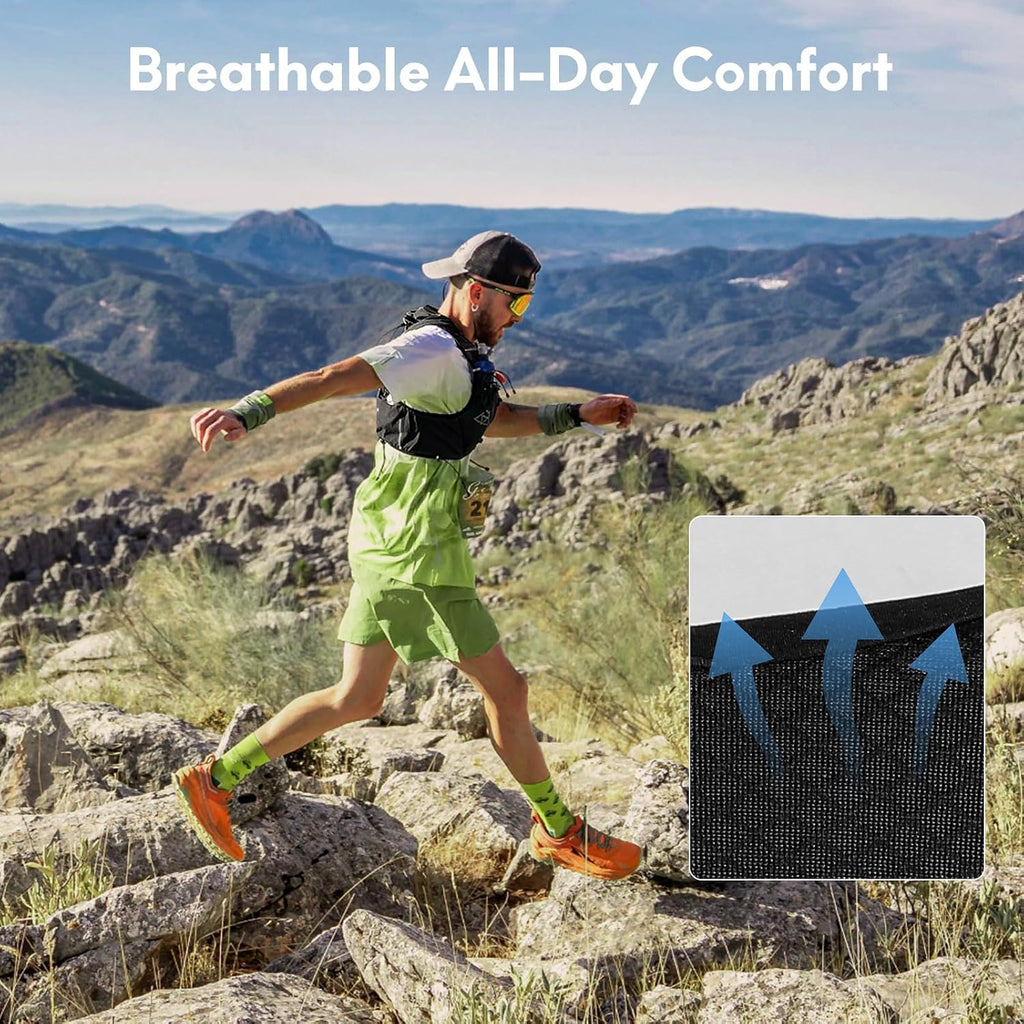 Haimont 10L Trail Running Hydration Vest with Soft Flasks | Reservoir Compatible, Bounce-Free Fit, Quick-Access Storage, Pole Carry, Whistle