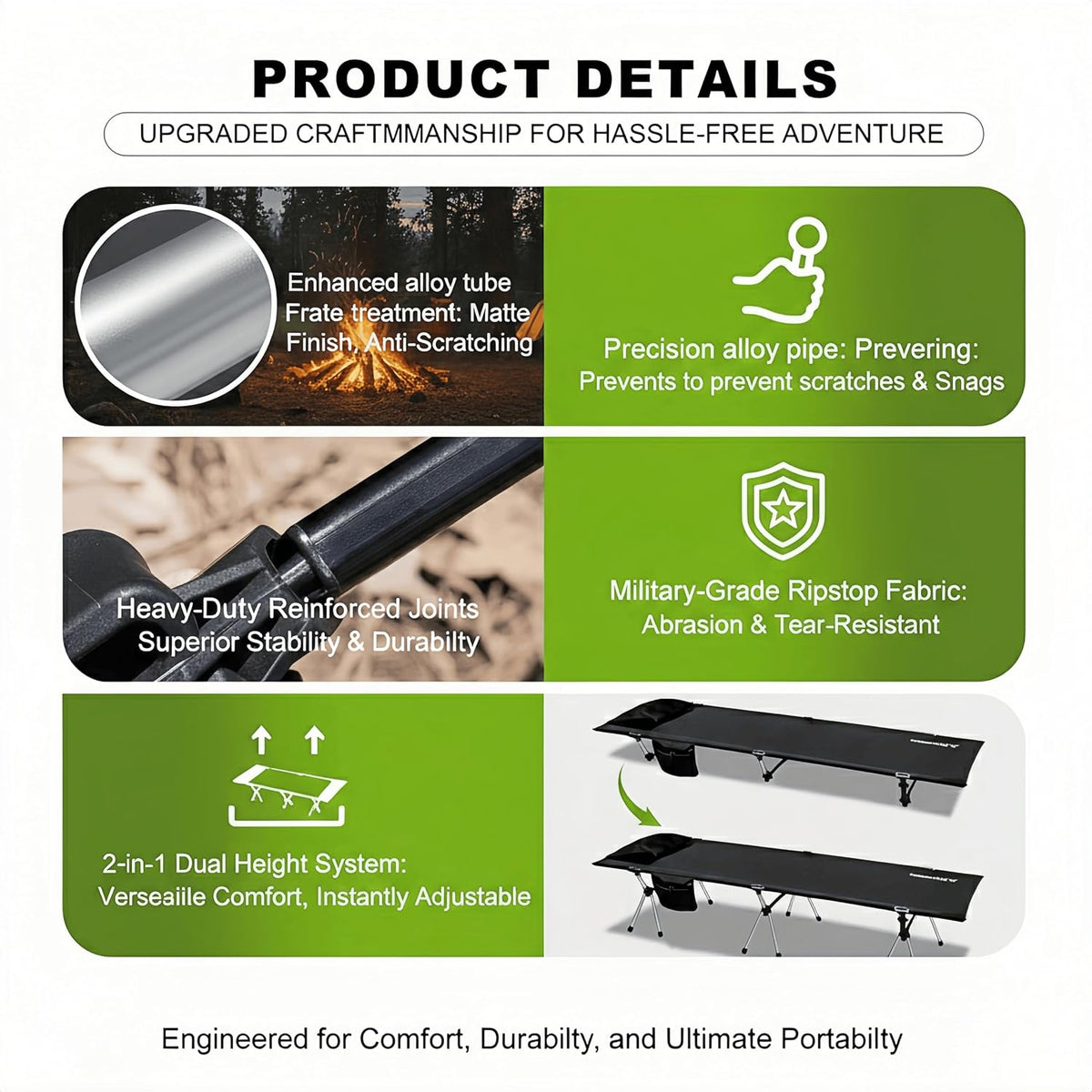 Lightweight Foldable Camping Cot