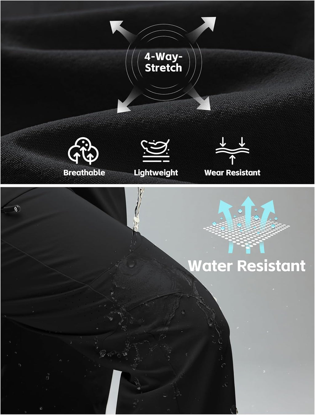 MoFiz Womens Hiking Cargo Pants Waterproof Lightweight with Zipper Pockets