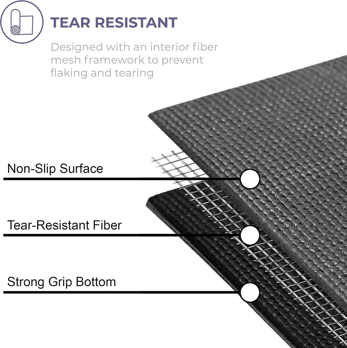 Voyage 5mm Studio Yoga Mats, 10 Pack, 72x24in